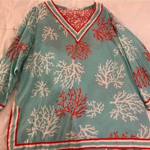 3/4 length resort wear tunic style top